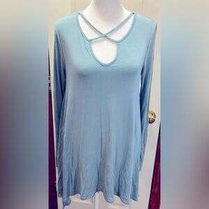 Women's Blue Long Sleeve Top